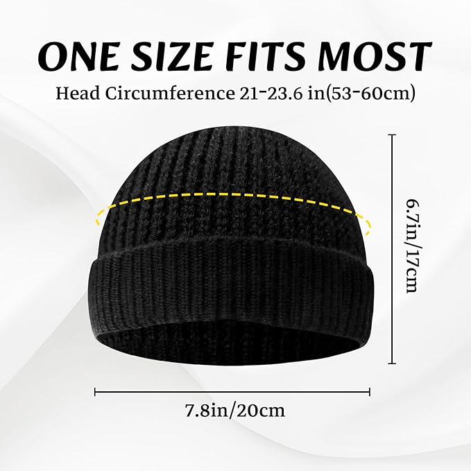 Casual unisex winter hat, knitted with a low cuff, perfect for staying warm and cozy.
