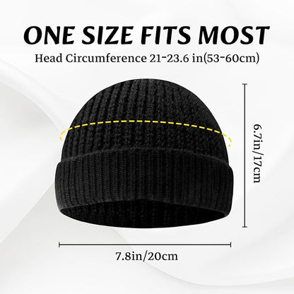 Casual unisex winter hat, knitted with a low cuff, perfect for staying warm and cozy.