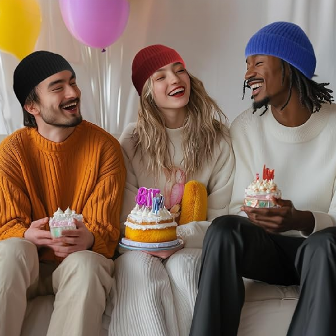 Essential cold weather knitted beanie, low cuff, versatile and warm for everyday wear.