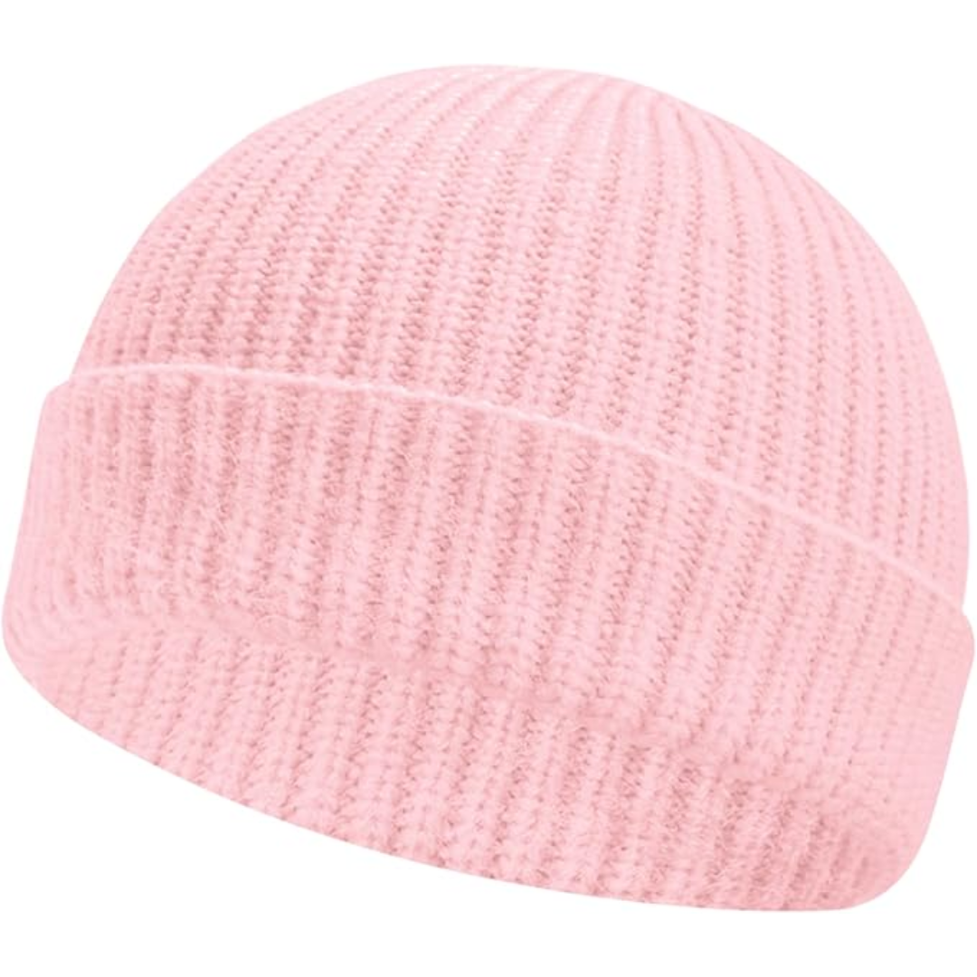 Stylish unisex winter beanie with a low cuff, ideal for cold weather outdoor activities.