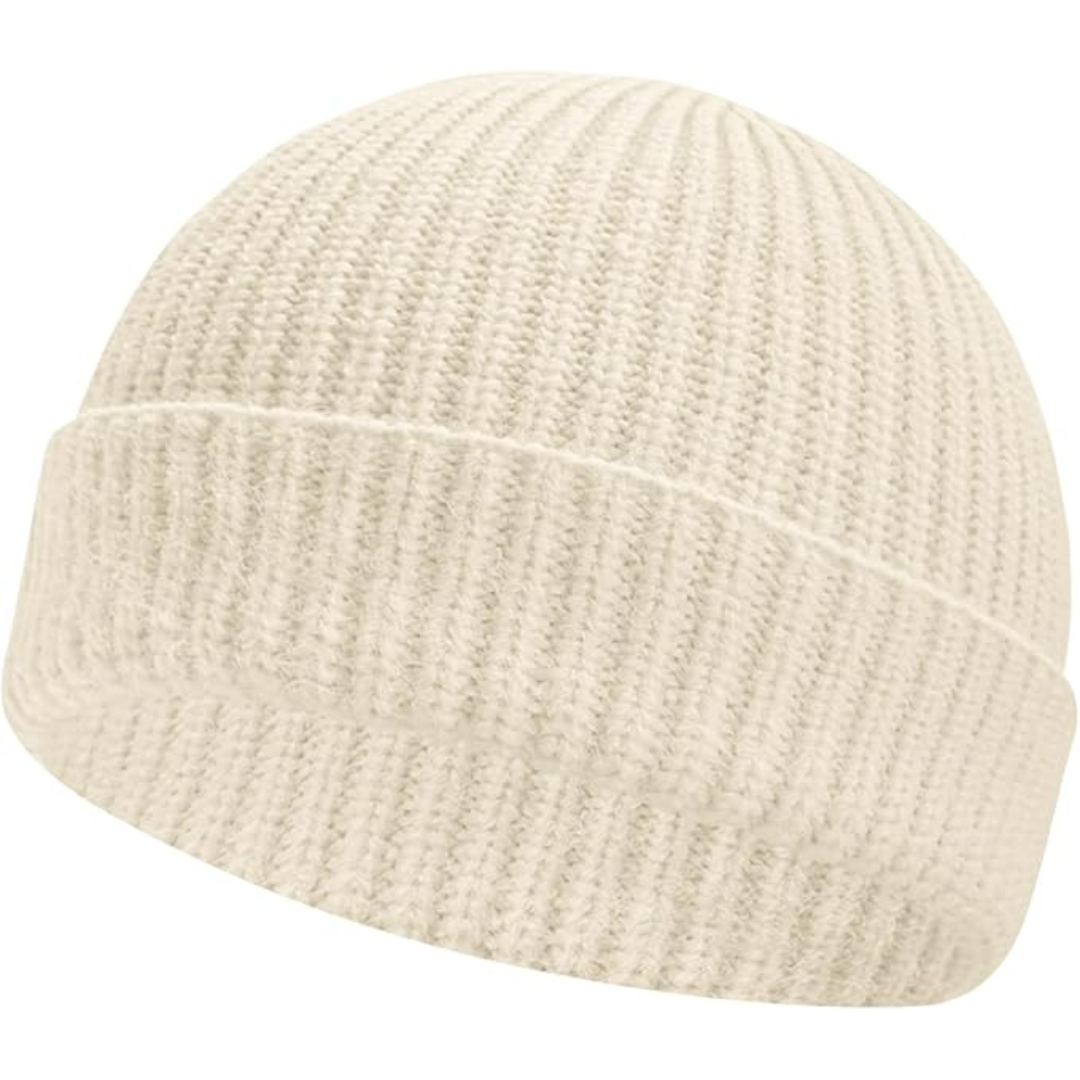 Robin low cuff knitted beanie, a warm and stylish accessory for men, women, and outdoor use.