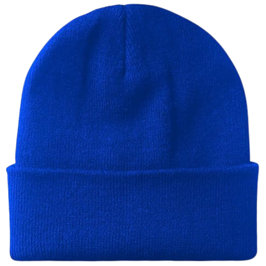 Unisex warm knitted winter beanie hat in charcoal gray. Perfect cold weather headwear for comfort & style.
