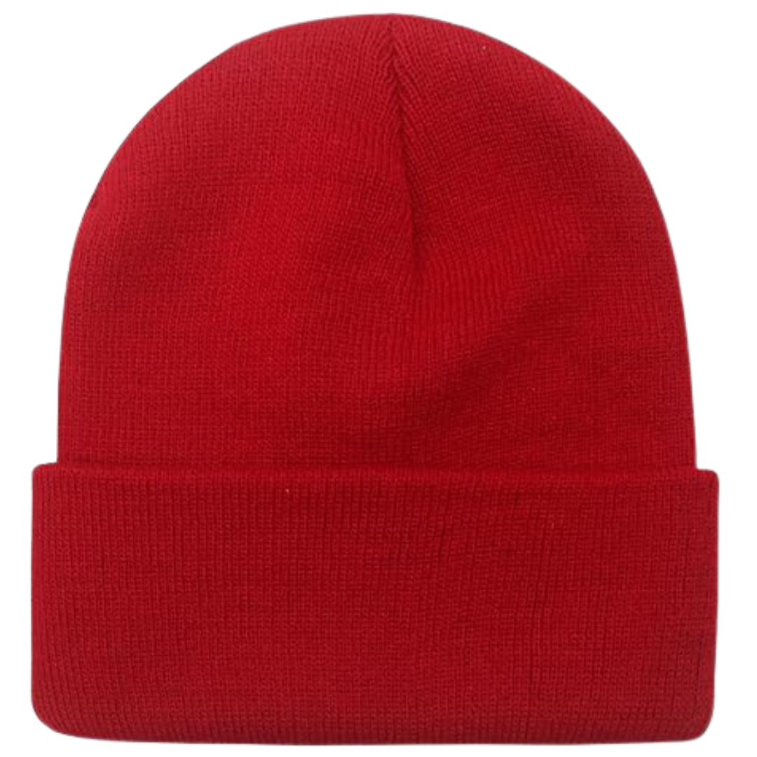 Mens knitted winter beanie hat in black, styled for outdoor cold weather fashion & superior headwear protection.