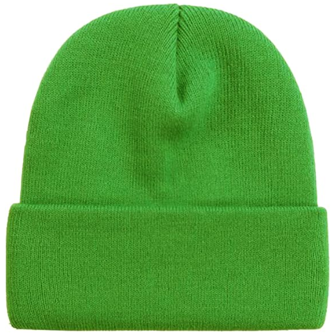Navy blue unisex knitted winter beanie, an essential warm accessory for men & women's cold weather style.