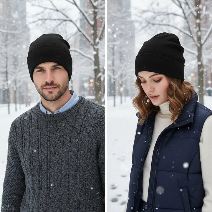 Unisex warm slouchy beanie hat, a cozy winter essential for cold weather. Perfect headwear.