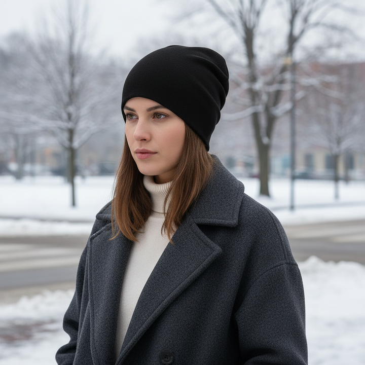 Stylish unisex slouchy beanie, one-size fit. Ideal fashion accessory for fall and winter warmth.