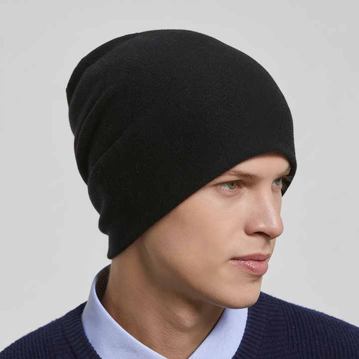 Cozy Woolglow slouchy beanie, warm headwear for men and women. Essential cold weather gear.