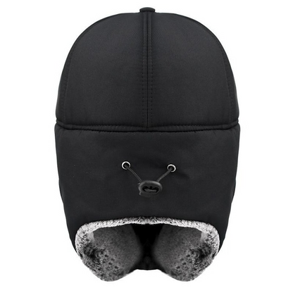 Durable waterproof & windproof trapper winter hat, essential gear for skiing, hiking, and extreme cold weather.