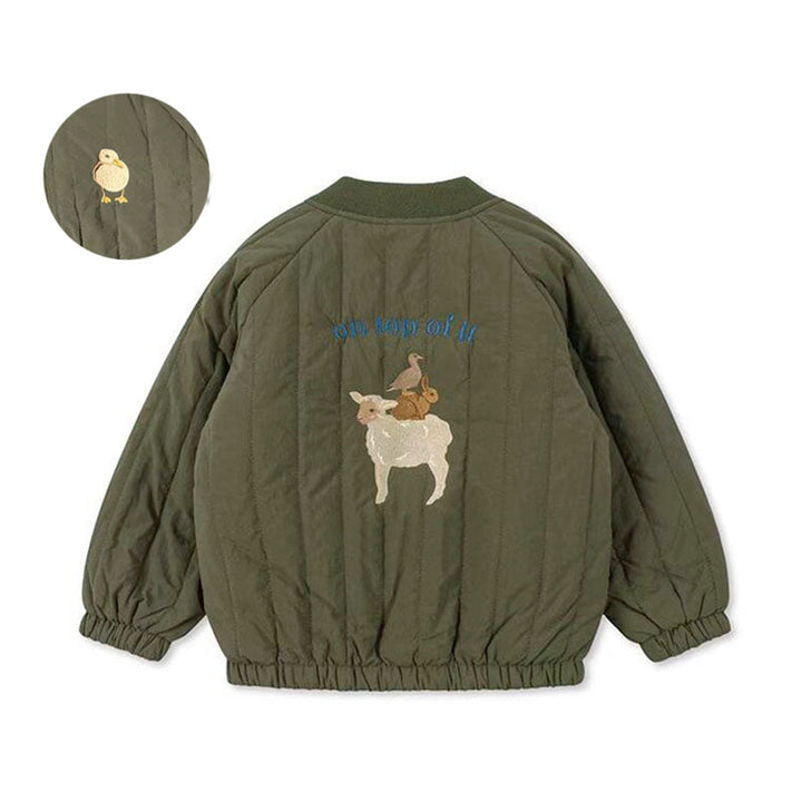 Stylish kids' winter jacket, versatile outerwear for boys and girls during cold autumn days.