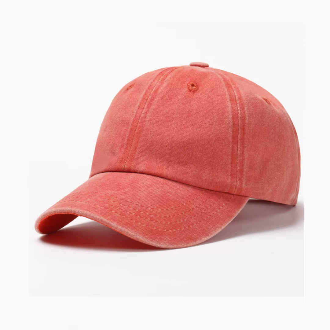 Unisex washed cotton baseball cap with a vintage style. Comfortable, adjustable, and perfect for everyday.