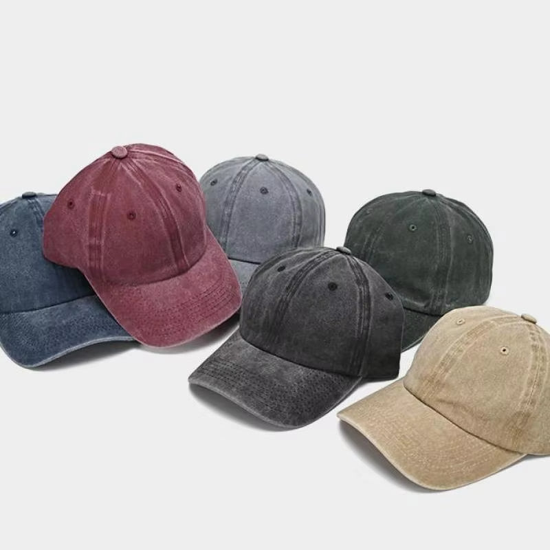 Comfortable low-profile washed cotton baseball cap, unisex design. Adjustable strap for a perfect fit.