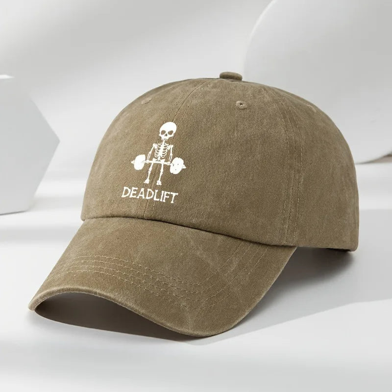 Versatile unisex deadlift cap. Adjustable cotton gym hat for fitness, weightlifting & activewear.