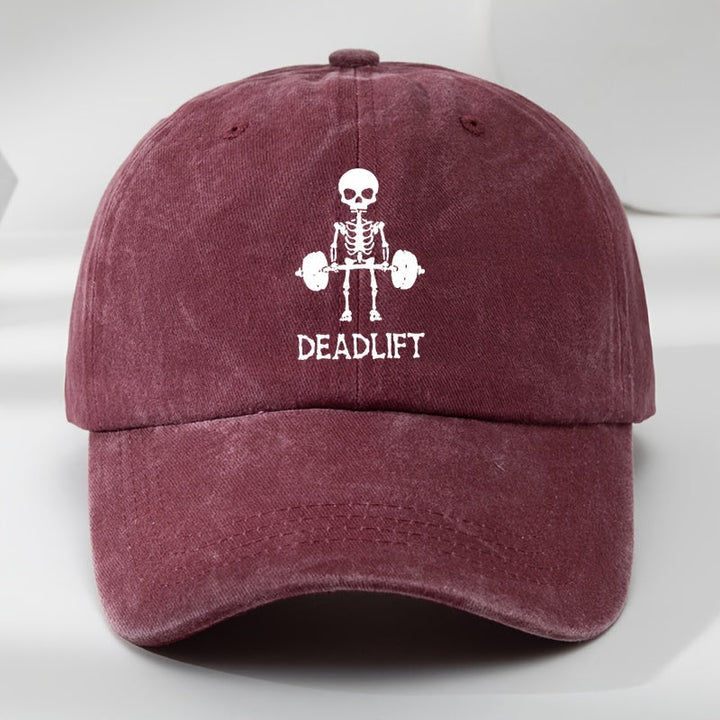 Unisex washed deadlift cap for lifters. Adjustable gym workout hat, perfect for strength training.