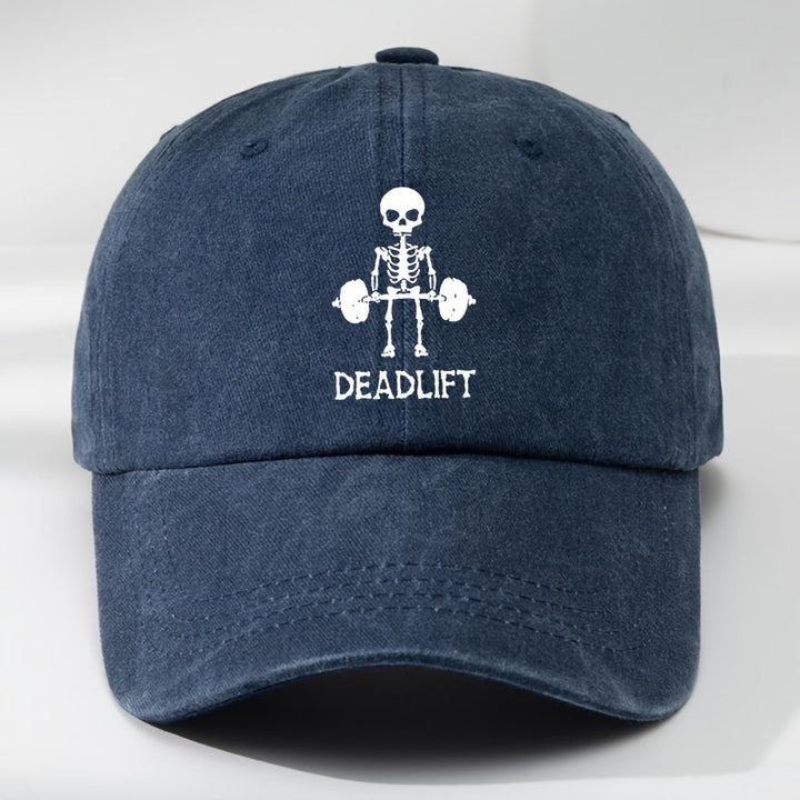 Premium unisex deadlift hat. Washed cotton cap for gym workouts, lifting & strength training.