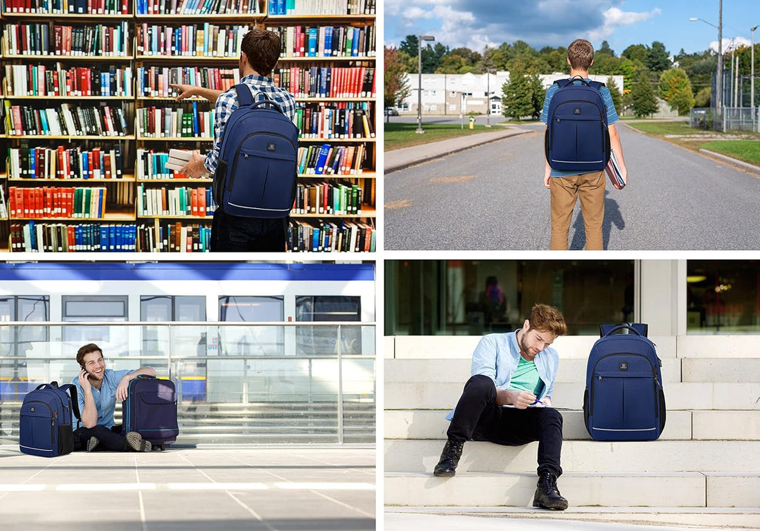 Professional unisex anti-theft laptop backpack, water-resistant, ideal for commuting with USB.