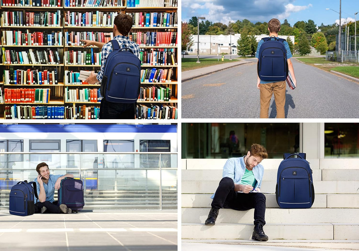 Professional unisex anti-theft laptop backpack, water-resistant, ideal for commuting with USB.
