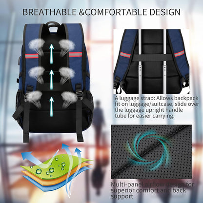 Smart anti-theft water-resistant backpack with dedicated laptop sleeve and USB charging.