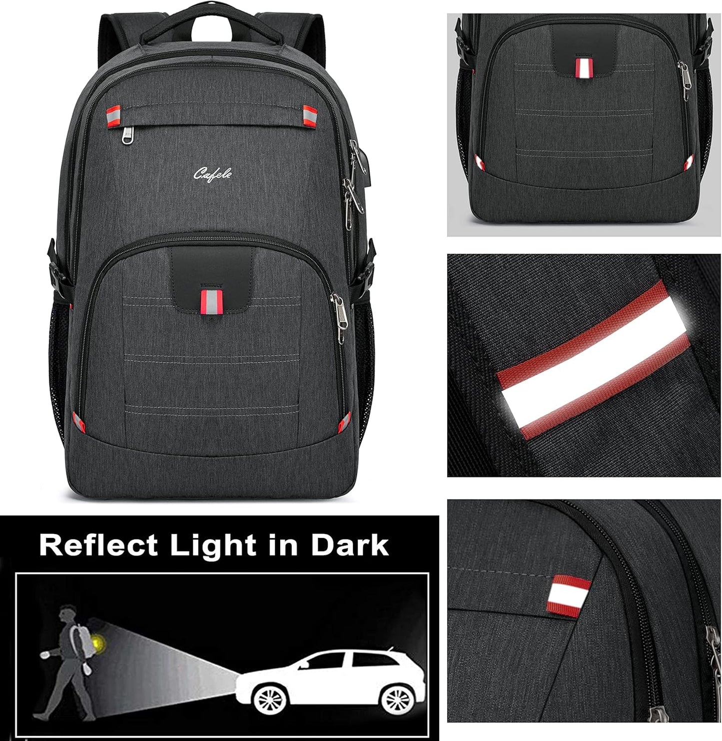 Ergonomic unisex laptop backpack, water-resistant, secure anti-theft and integrated USB.