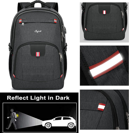 Ergonomic unisex laptop backpack, water-resistant, secure anti-theft and integrated USB.