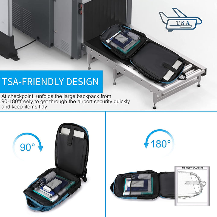 Slim profile water-resistant anti-theft laptop bag with external USB charging capability.