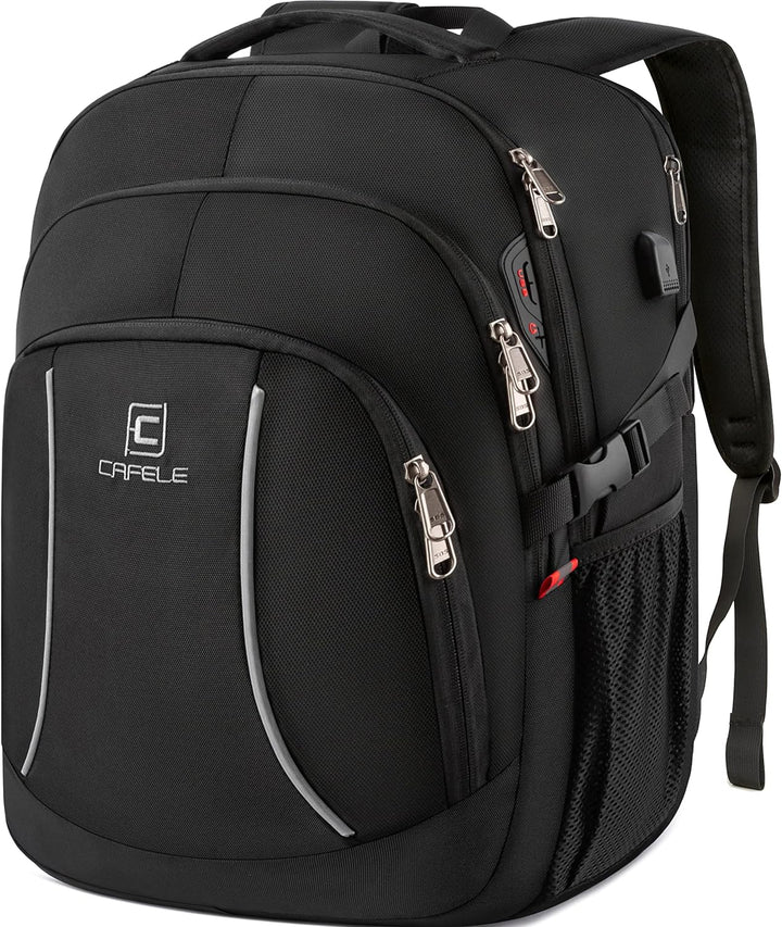 Versatile unisex water-resistant backpack for laptops, anti-theft, and convenient USB access.