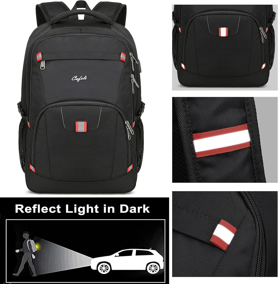 TechPro water-resistant anti-theft laptop backpack, ideal for college students, with USB.