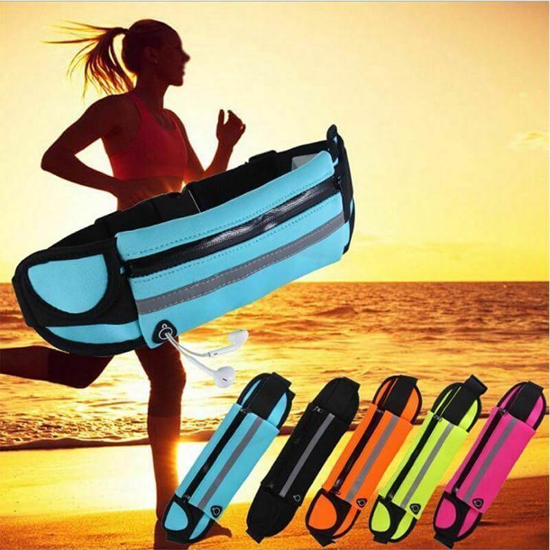 All-weather unisex water-resistant running belt. Waist pack phone holder, perfect for outdoor sports & fitness.