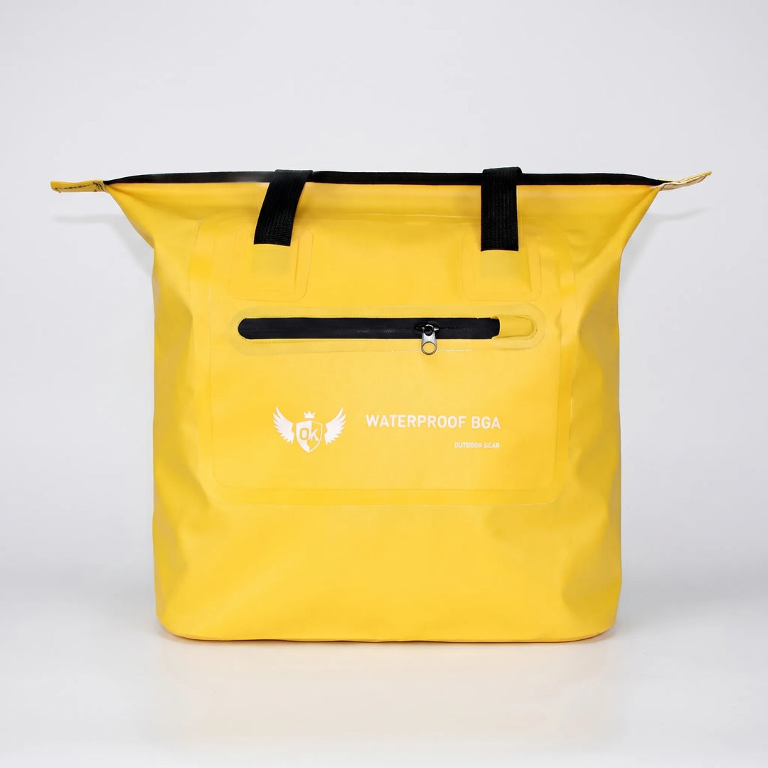 Practical water-resistant shoulder tote, excellent as a beach bag or swimming gear carrier.