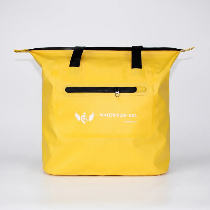 Practical water-resistant shoulder tote, excellent as a beach bag or swimming gear carrier.