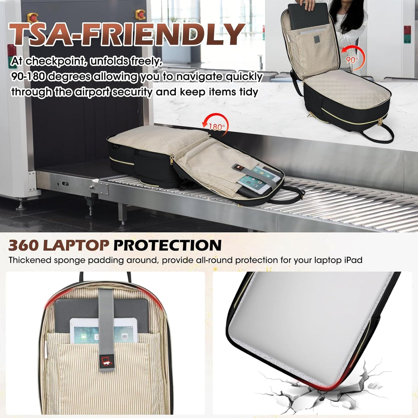 Spacious 15.6" laptop travel backpack with organized compartments, perfect for school, business, or weekend trips.
