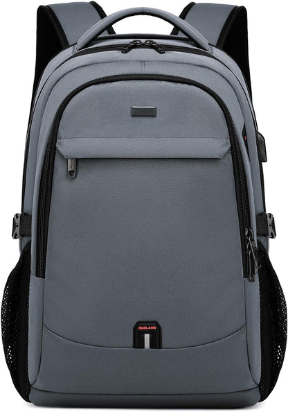Unisex water-resistant travel laptop backpack with USB charging port. Ideal for work, school, and daily commute.
