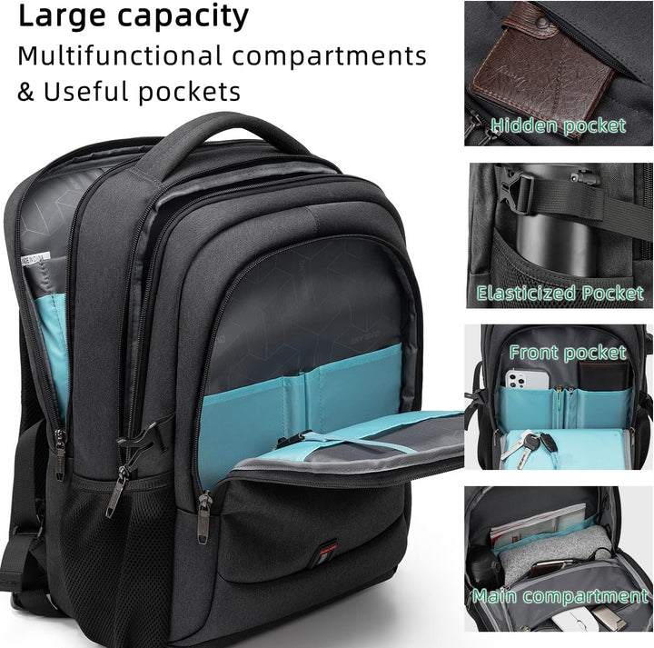 Lightweight anti-theft daypack, water-resistant, USB charging, great for urban exploration.