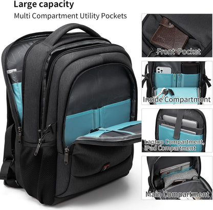 Compact unisex water-resistant backpack, anti-theft, USB charging, ideal for daily essentials.