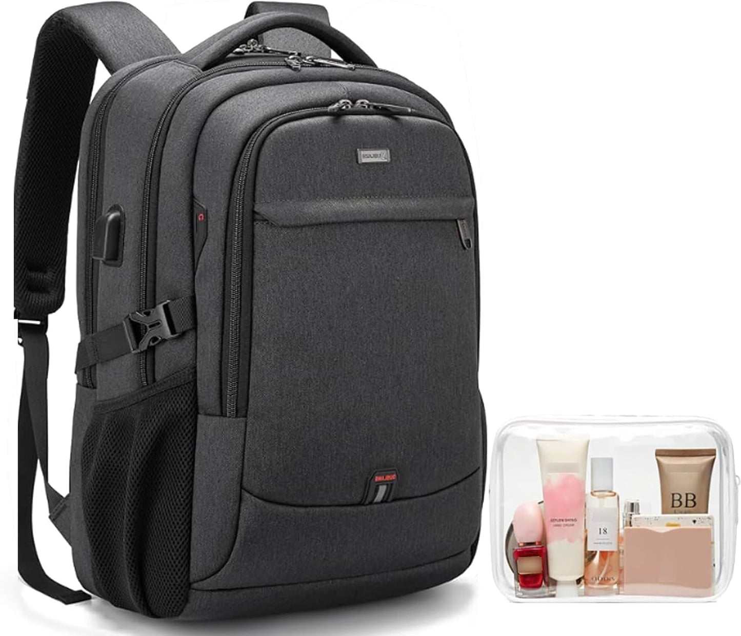 Secure anti-theft water-resistant college bag, USB charging, protects essentials from theft.