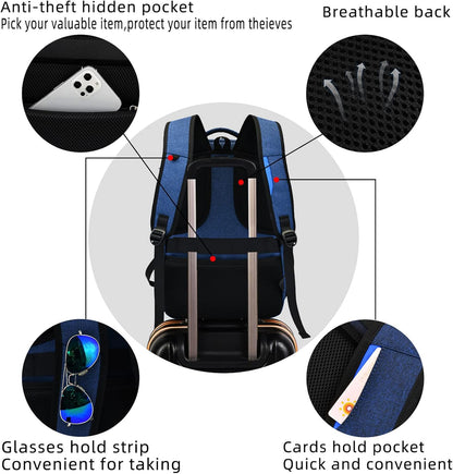 Modern college backpack, unisex, water-resistant, anti-theft, with USB port for charging devices.