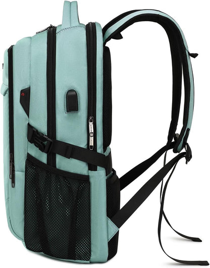 Commuter laptop bag, unisex, water-resistant, secure & anti-theft, external USB charging port.