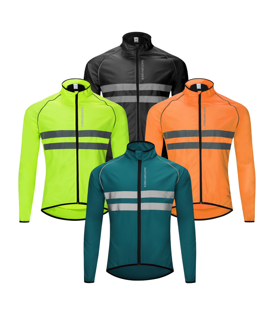 Unisex waterproof and windproof outdoor weather jacket for hiking, front view