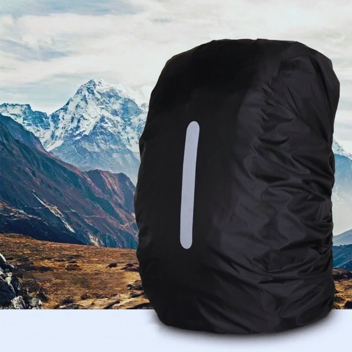 Adjustable waterproof rain cover for backpacks, ideal for hiking, cycling, and daily commuting. Reflective.