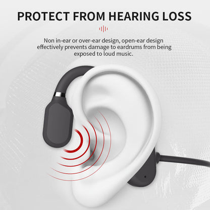 Waterproof bone conduction headphones, perfect for water sports and outdoor activities.