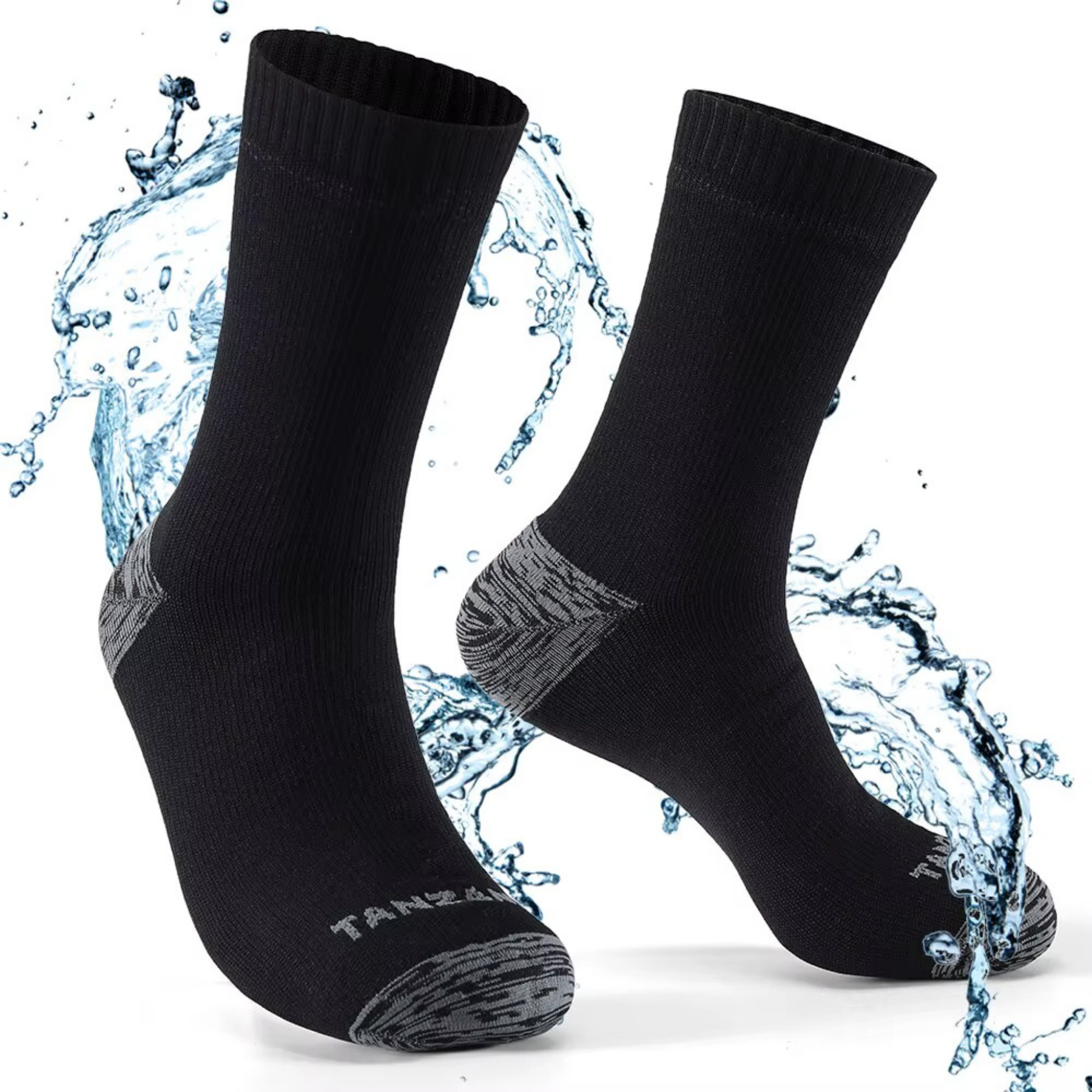 Unisex adventure apparel: waterproof outdoor socks drying, suggesting quick-dry feature for travelers.