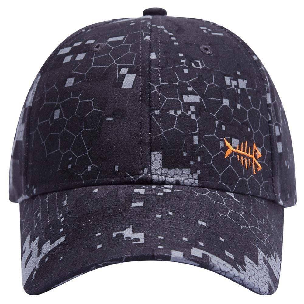 Close-up of waterproof camouflage hunting cap, outdoor gear, unisex, sun protection