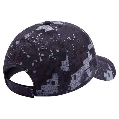 Model wearing an outdoor gear waterproof camouflage fishing cap, polyester, unisex