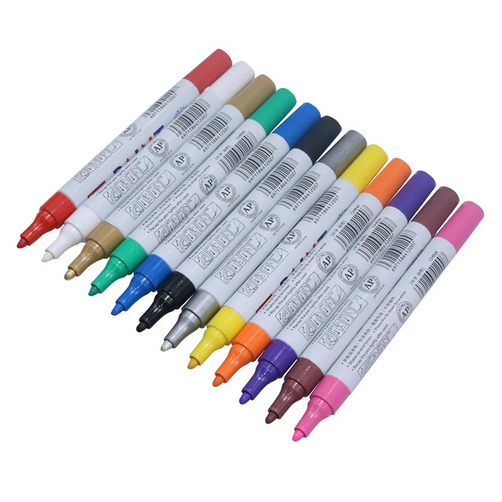 Unisex waterproof car tire paint marker for DIY car customization and stylish wheel decoration.