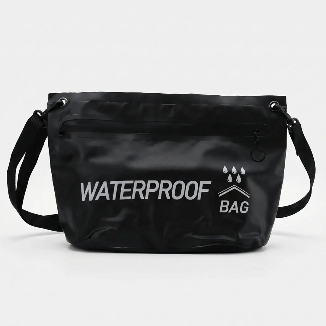 Lightweight, splashproof dry bag crossbody for easy carrying during water sports & travel.