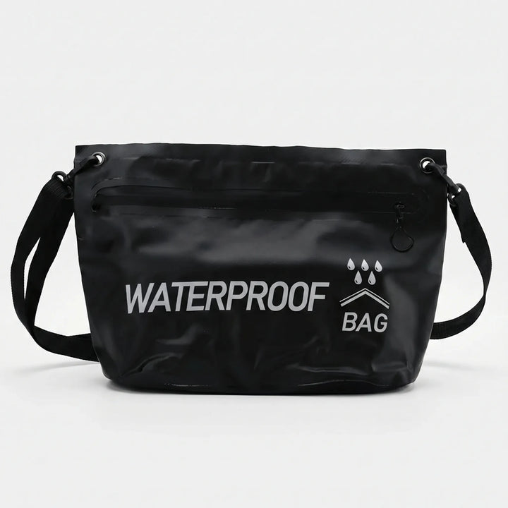 Lightweight, splashproof dry bag crossbody for easy carrying during water sports & travel.