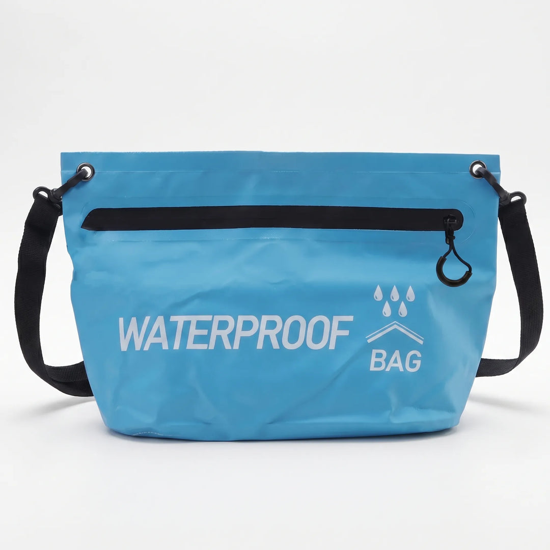 Unisex waterproof dry bag crossbody, ideal for travel, beach, and outdoor water sports.
