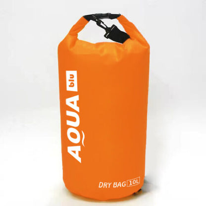 Stack of various sized waterproof dry bags in an outdoor gear store, for all adventure needs