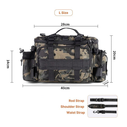 Fishing gear storage, unisex backpack, with hydration bladder compartment