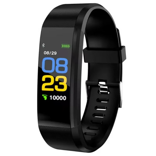 Unisex waterproof fitness smartwatch with heart rate & blood pressure monitoring for health tracking.