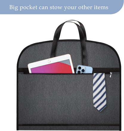 Foldable waterproof garment bag, ideal for suit storage, travel, and wrinkle-free organization.